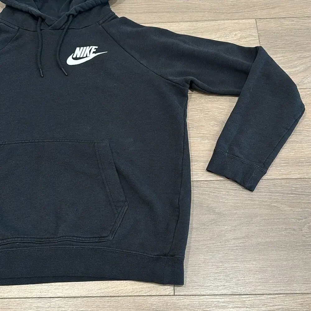 NIKE Black‎ Sportswear Club Fleece Pullover Hoodie Active Lounge Sweatshirt Sz M